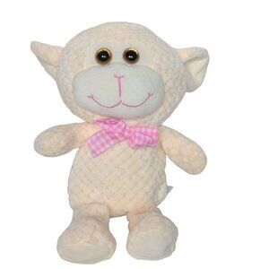 Kellytoy Easter Cream Lamb Sheep Quilted Woven Plush Stuffed Animal 2018 14.5"